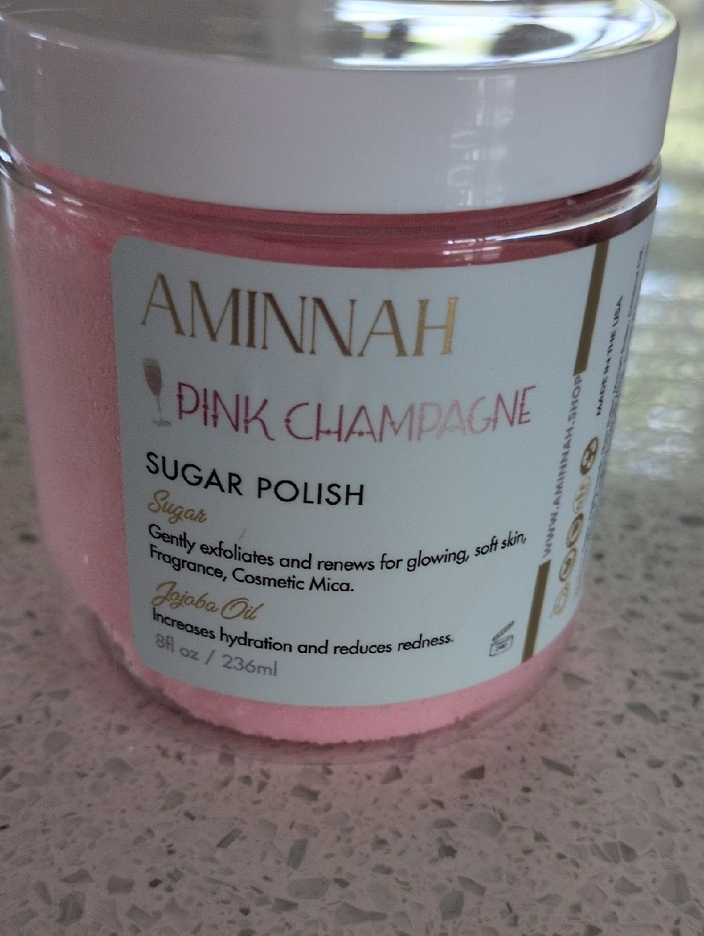 AMINNAH Pink Champagne Sugar Polish - Pink